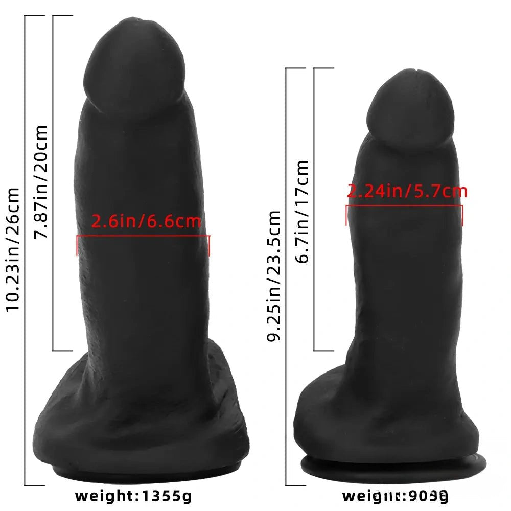 Black silicone suction cup dildo
