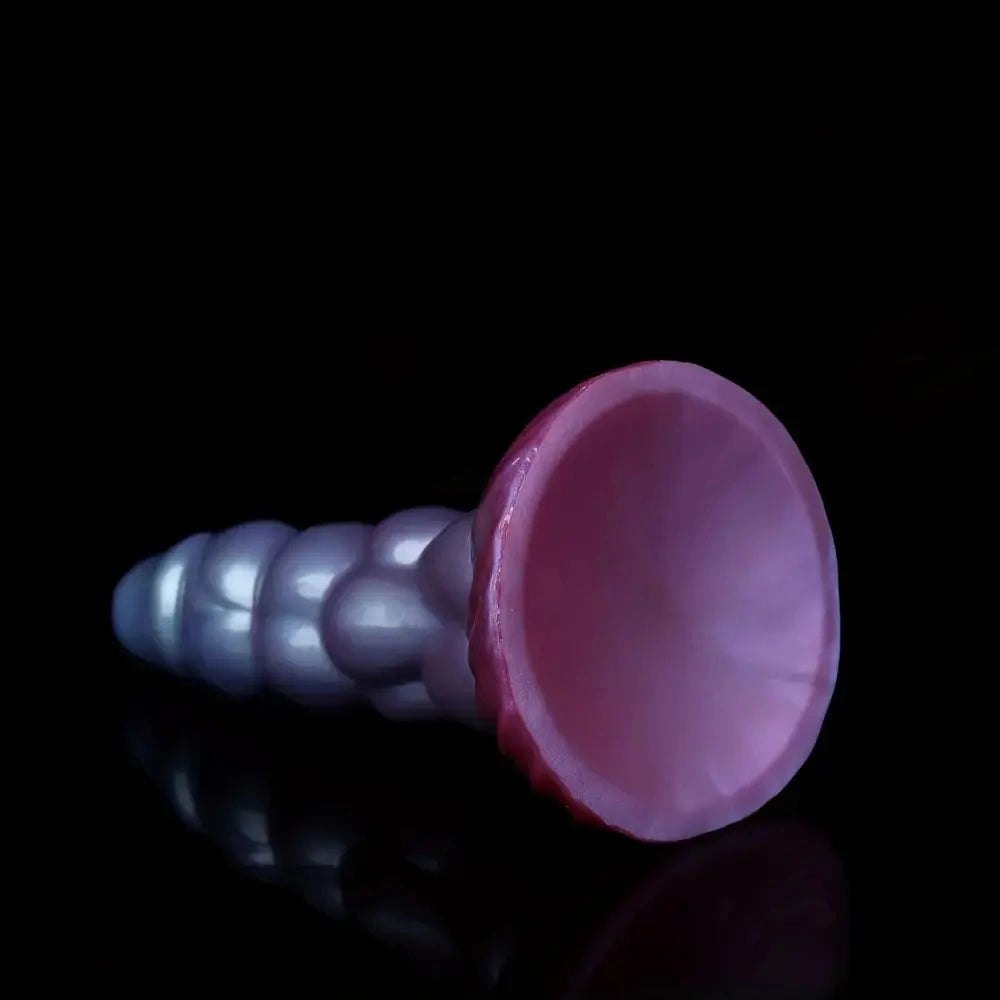 Textured knotted silicone anal dildo with suction cup base, photo 10
