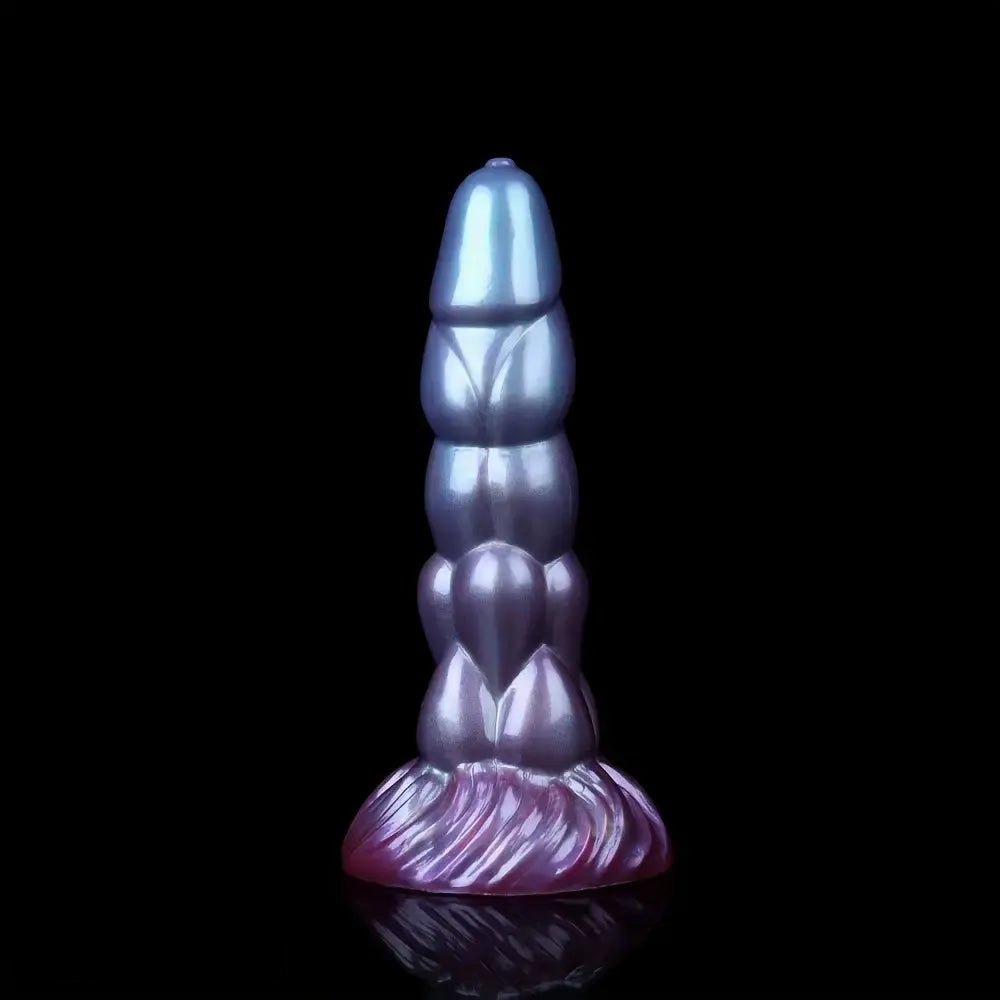 Textured knotted silicone anal dildo with suction cup base, photo 11