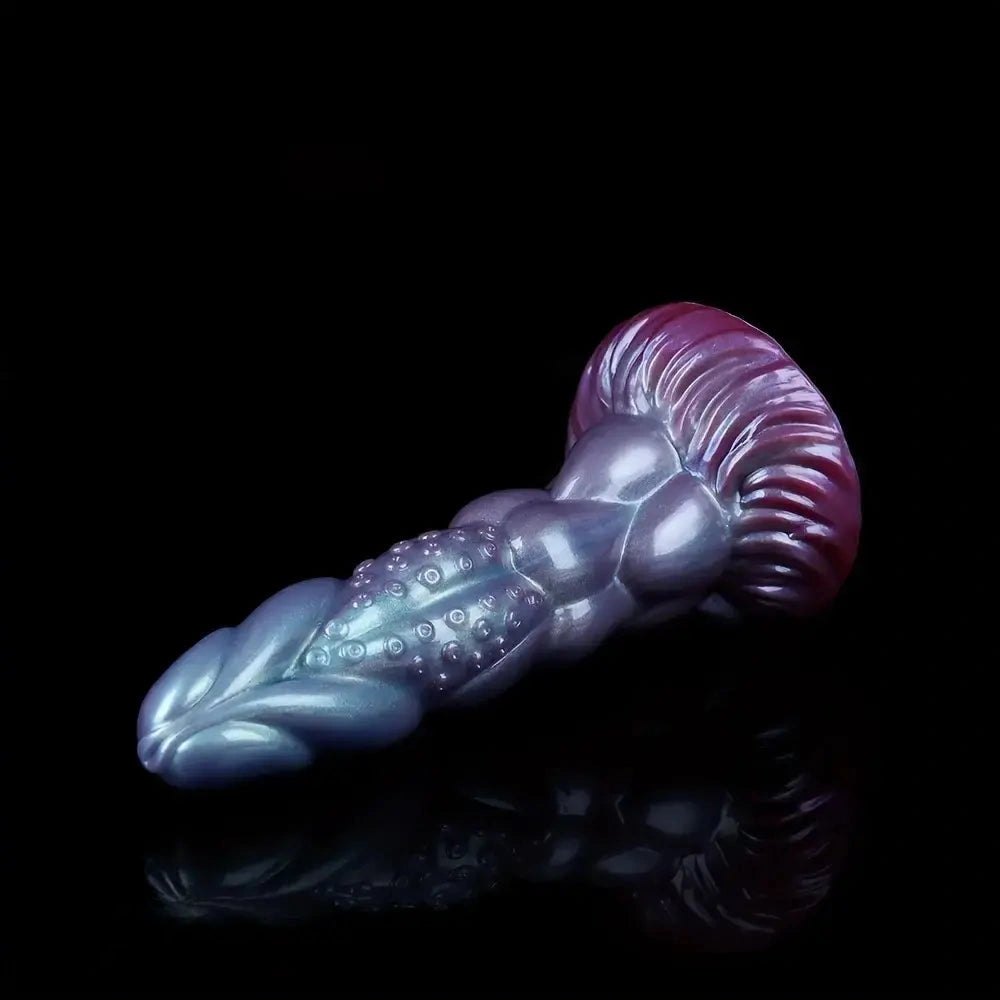 Textured knotted silicone anal dildo with suction cup base, photo 3