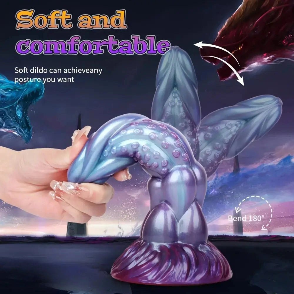 Textured knotted silicone anal dildo with suction cup base, photo 4