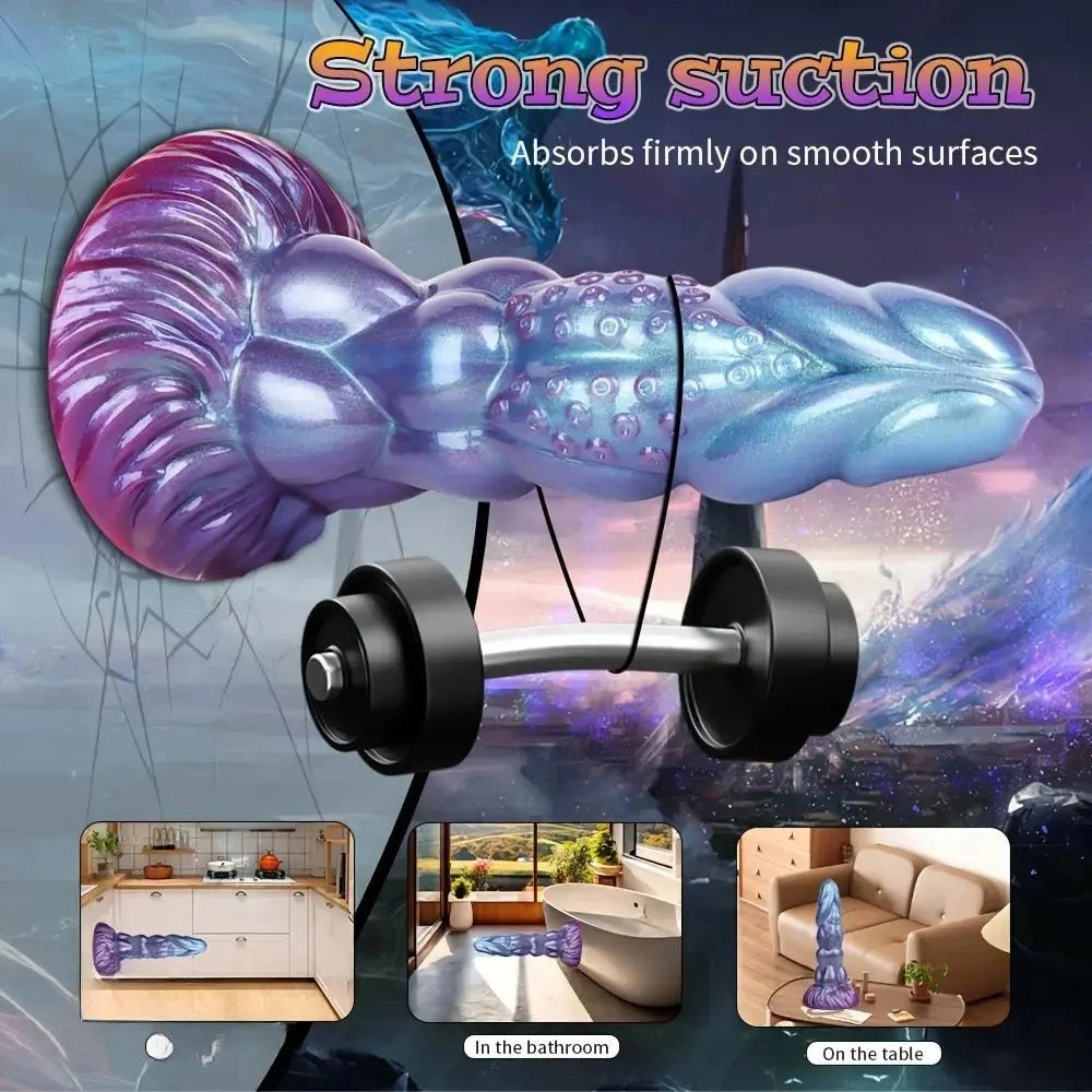 Textured knotted silicone anal dildo with suction cup base, photo 5