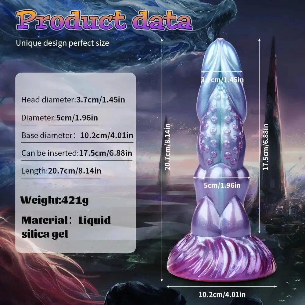 Textured knotted silicone anal dildo with suction cup base, photo 7