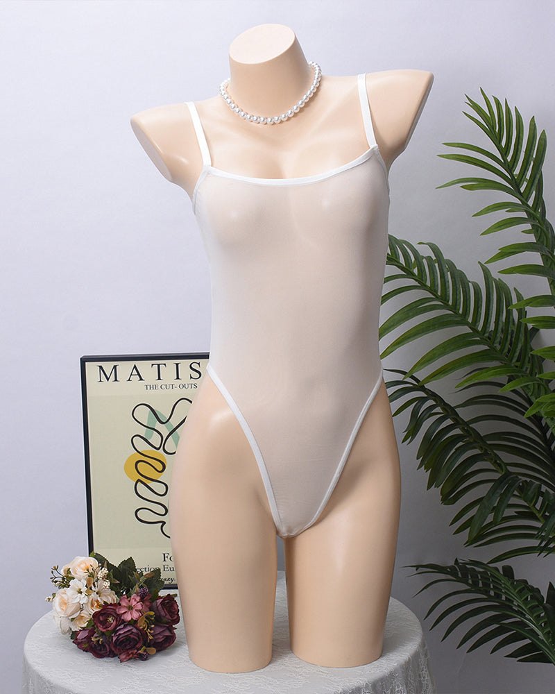Spaghetti strap sheer mesh bodysuit, photo 11