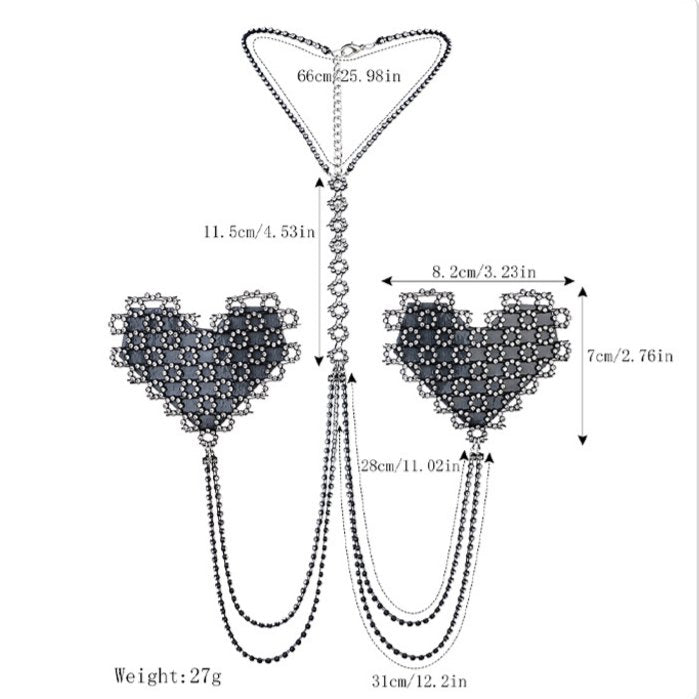 Sparkling pasties body chain accessory, photo 5
