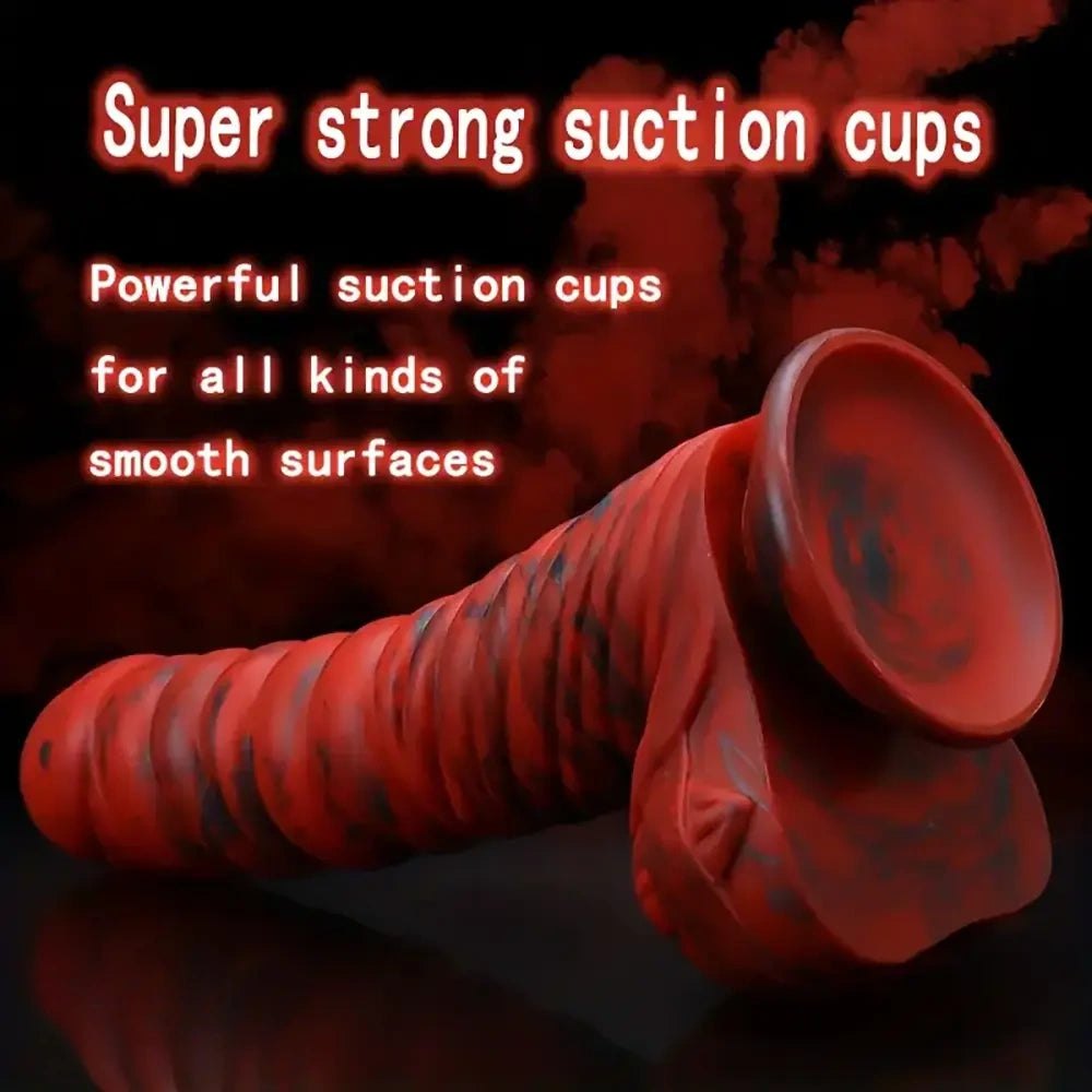 Red speckled coil fantasy dildo, photo 6