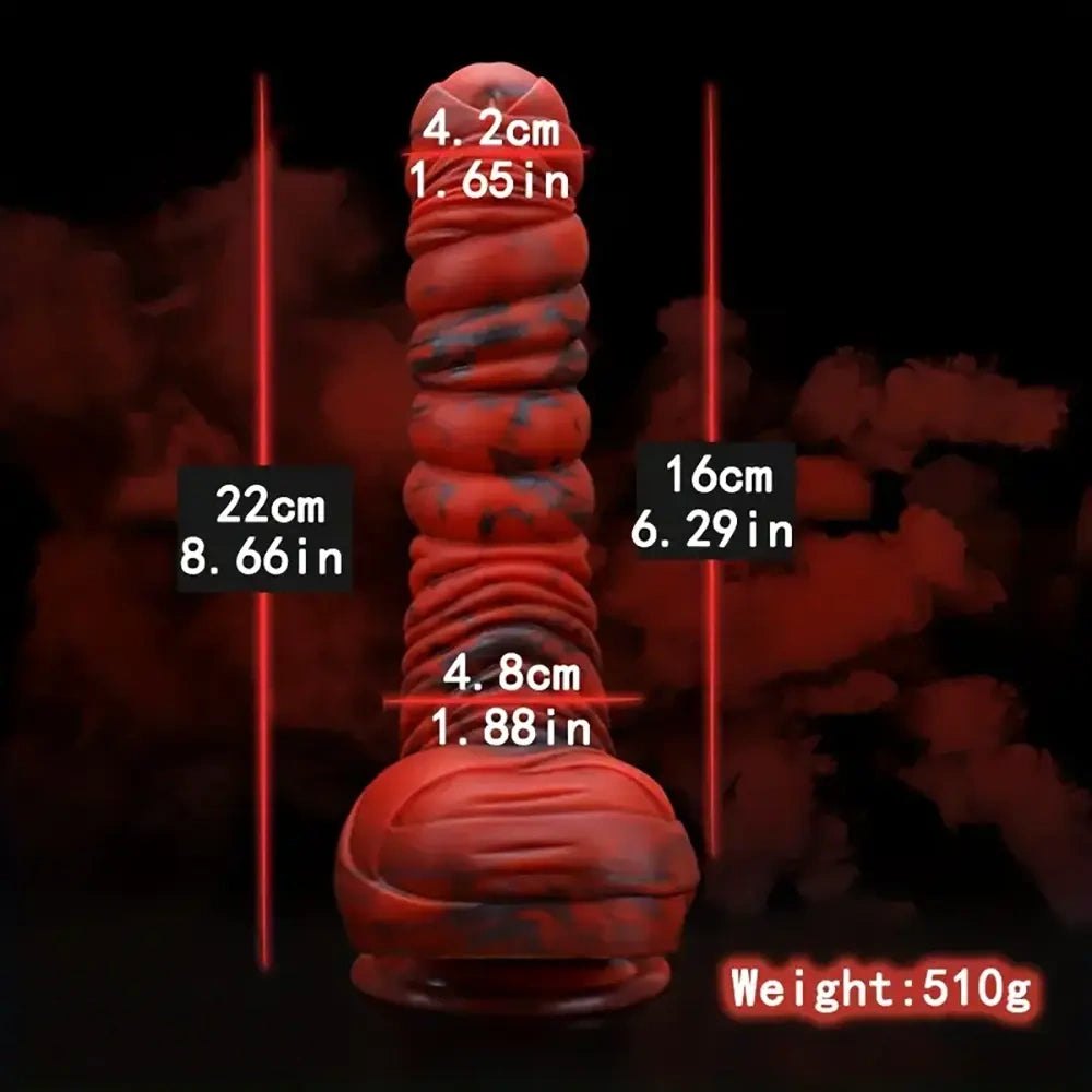 Red speckled coil fantasy dildo, photo 7