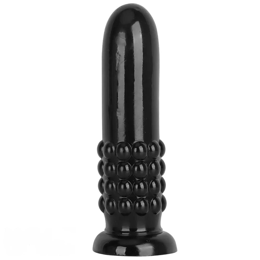 Black ribbed anal plug, photo 1