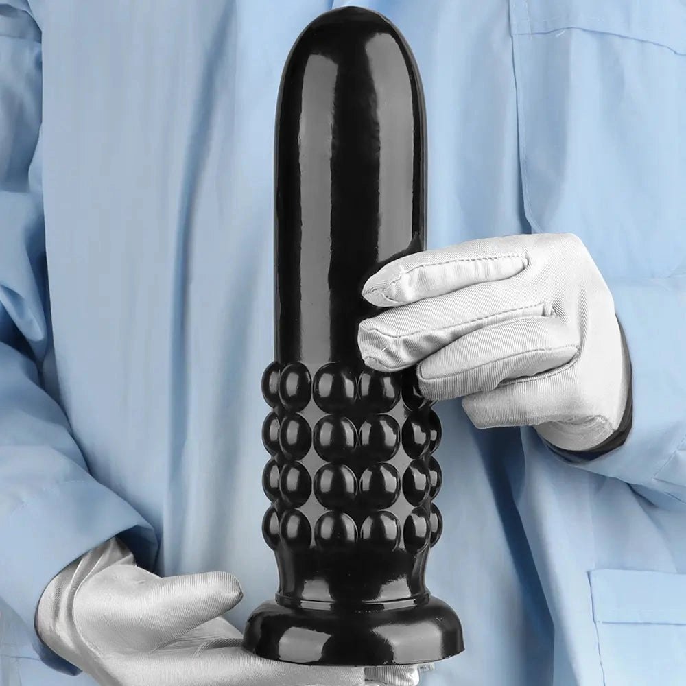 Black ribbed anal plug, photo 11