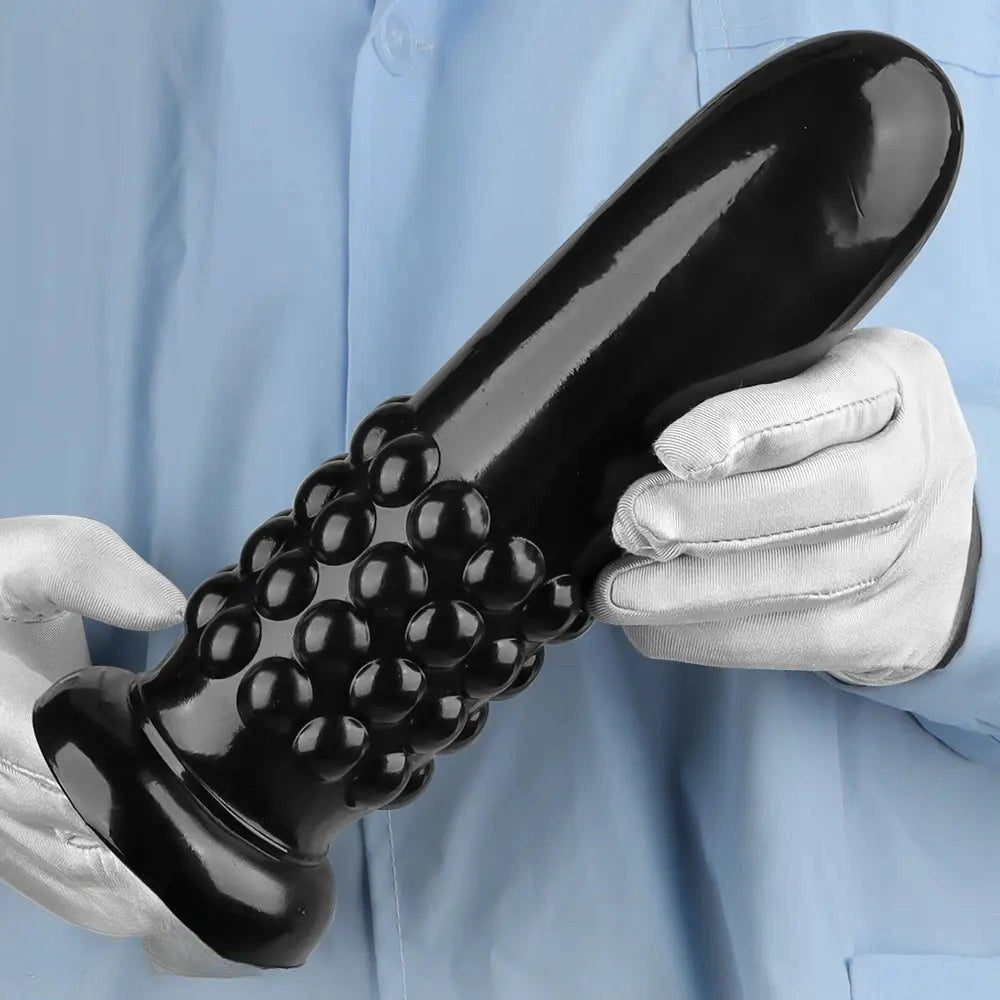 Black ribbed anal plug, photo 12