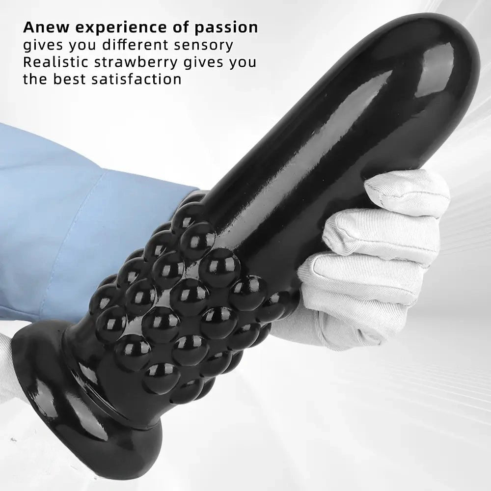 Black ribbed anal plug, photo 4