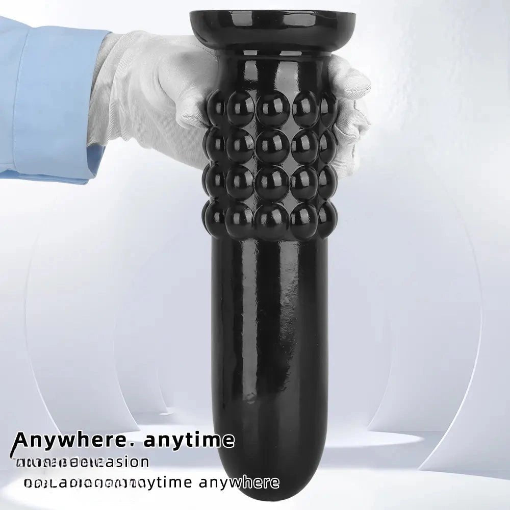 Black ribbed anal plug, photo 5