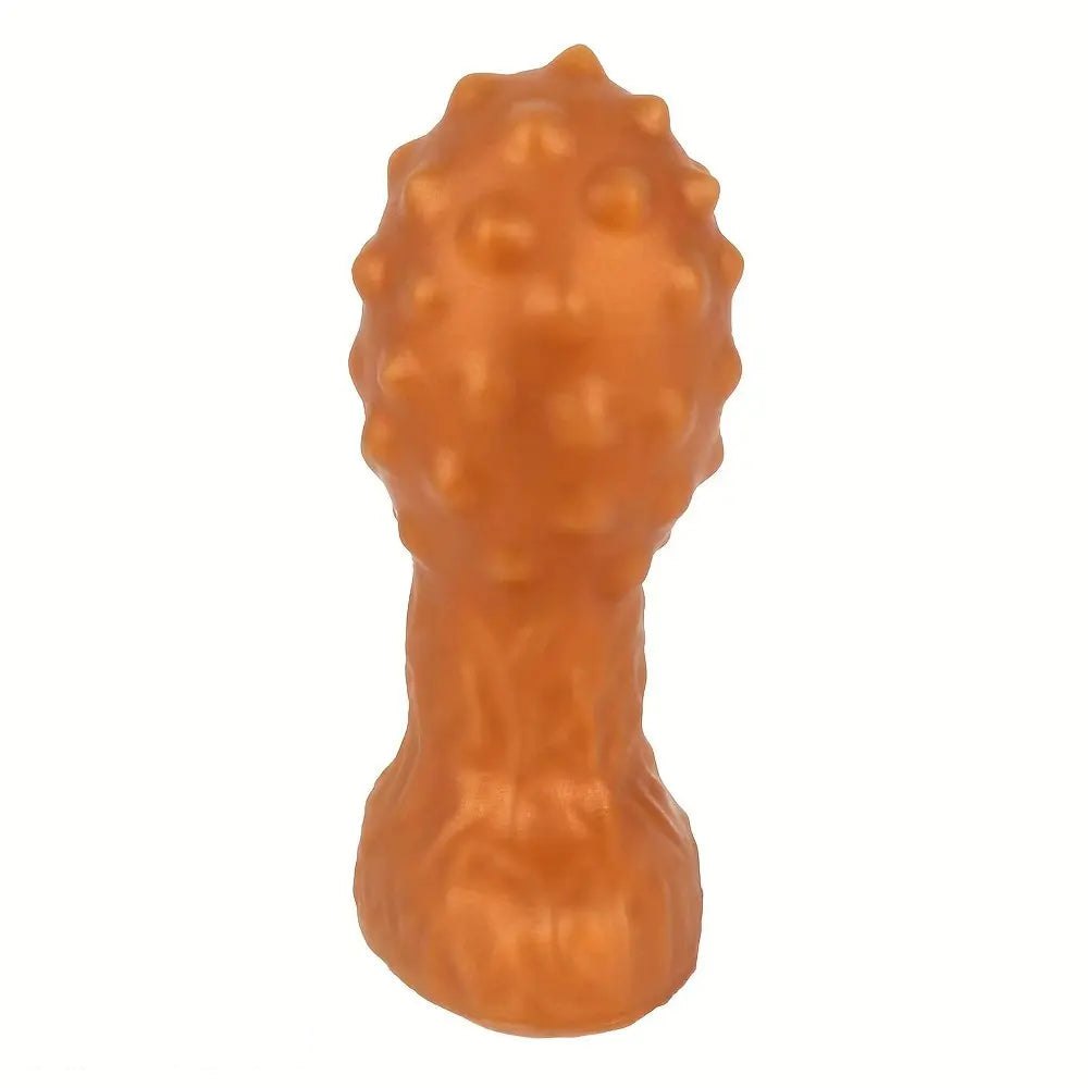Gold spiked bulb silicone anal plug, photo 2