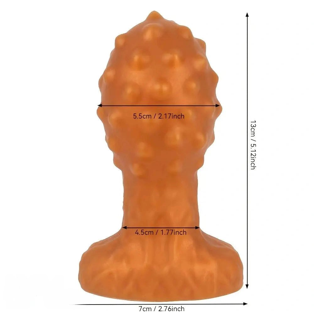 Gold spiked bulb silicone anal plug, photo 3