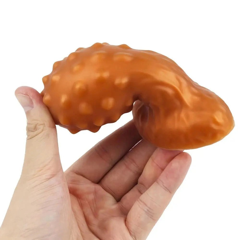Gold spiked bulb silicone anal plug, photo 5