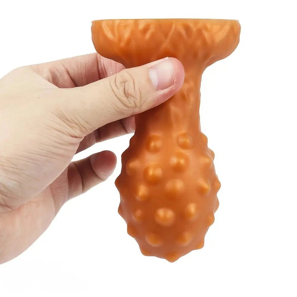 Gold spiked bulb silicone anal plug, photo 6