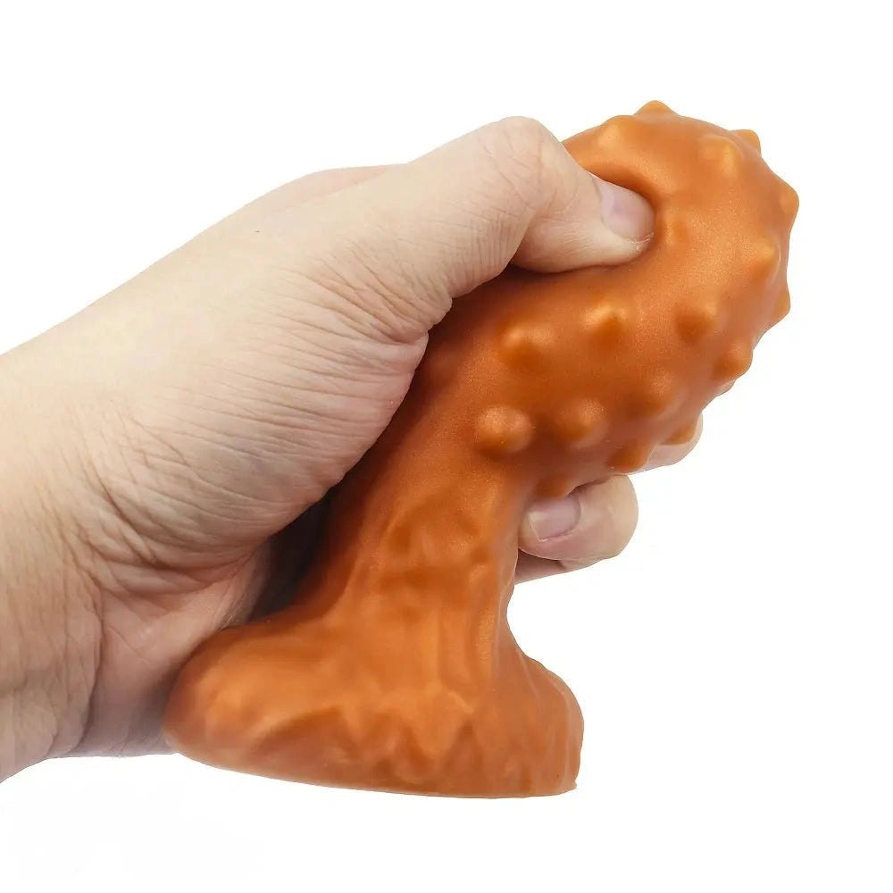 Gold spiked bulb silicone anal plug, photo 7