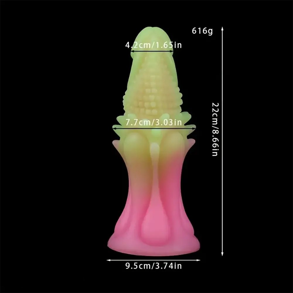 A pink glow gradient spiked anal silicone dildo