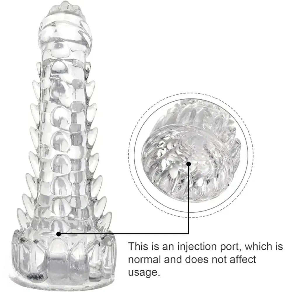Clear spiked dragon scale fantasy dildo, photo 4
