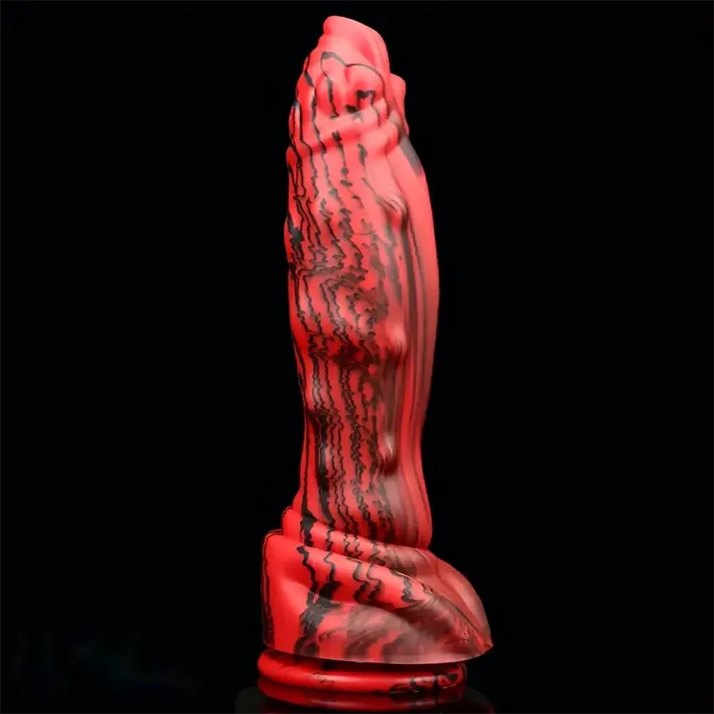 Red spiked dragon fantasy dildo, photo 1