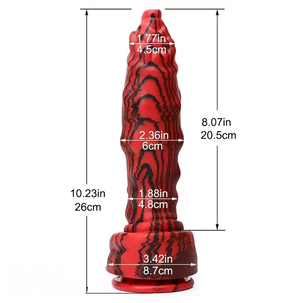 Red spiked dragon fantasy dildo, photo 2