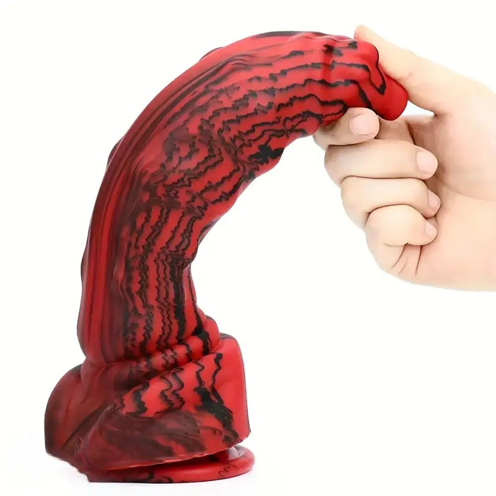 Red spiked dragon fantasy dildo, photo 3