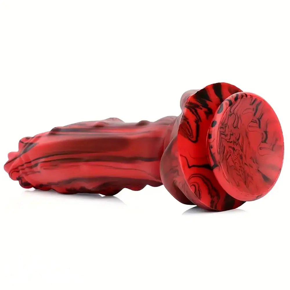 Red spiked dragon fantasy dildo, photo 4