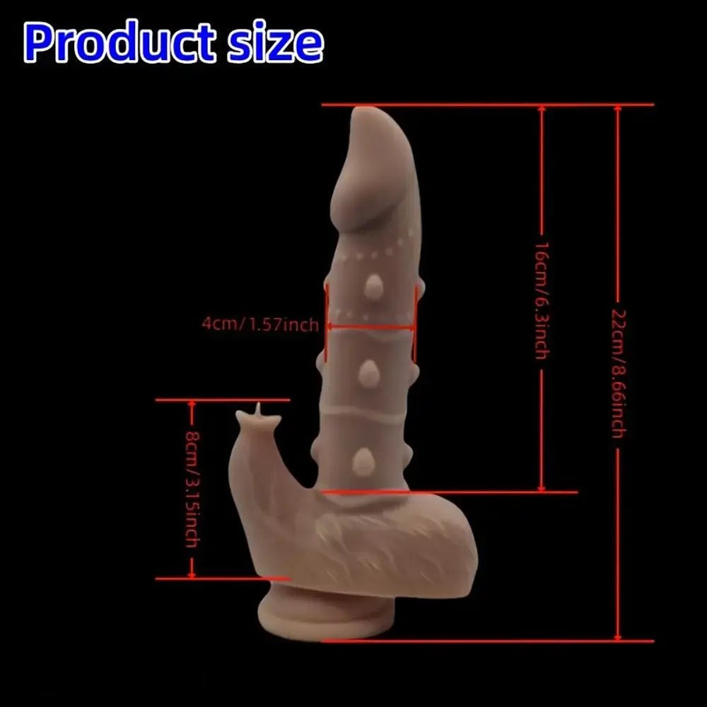 Brown spiked fantasy silicone dildo, photo 5