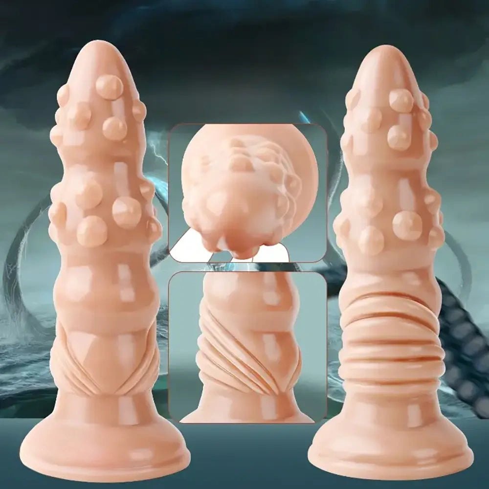 Flesh-tone spiked fantasy dildo, photo 1