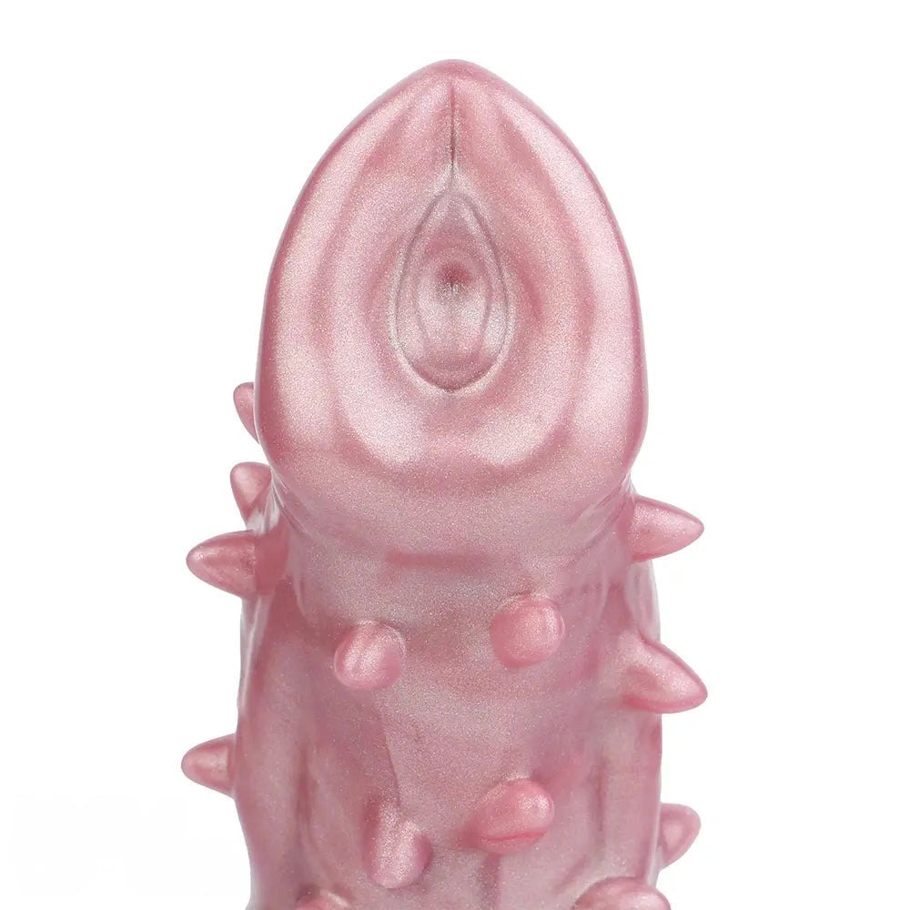 Pink and purple spiked fantasy silicone dildo, photo 14