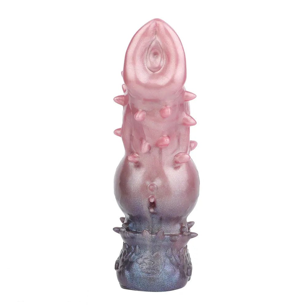 Pink and purple spiked fantasy silicone dildo, photo 2