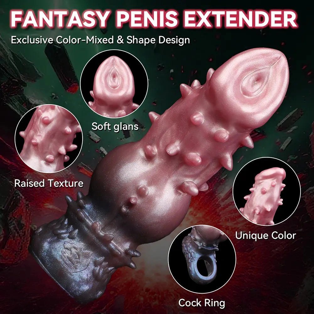 Pink and purple spiked fantasy silicone dildo, photo 5