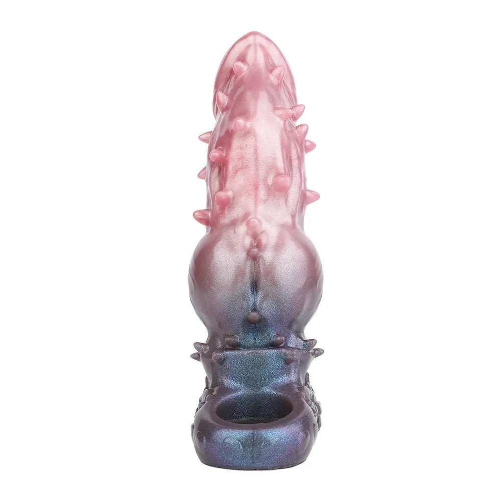Pink and purple spiked fantasy silicone dildo, photo 9