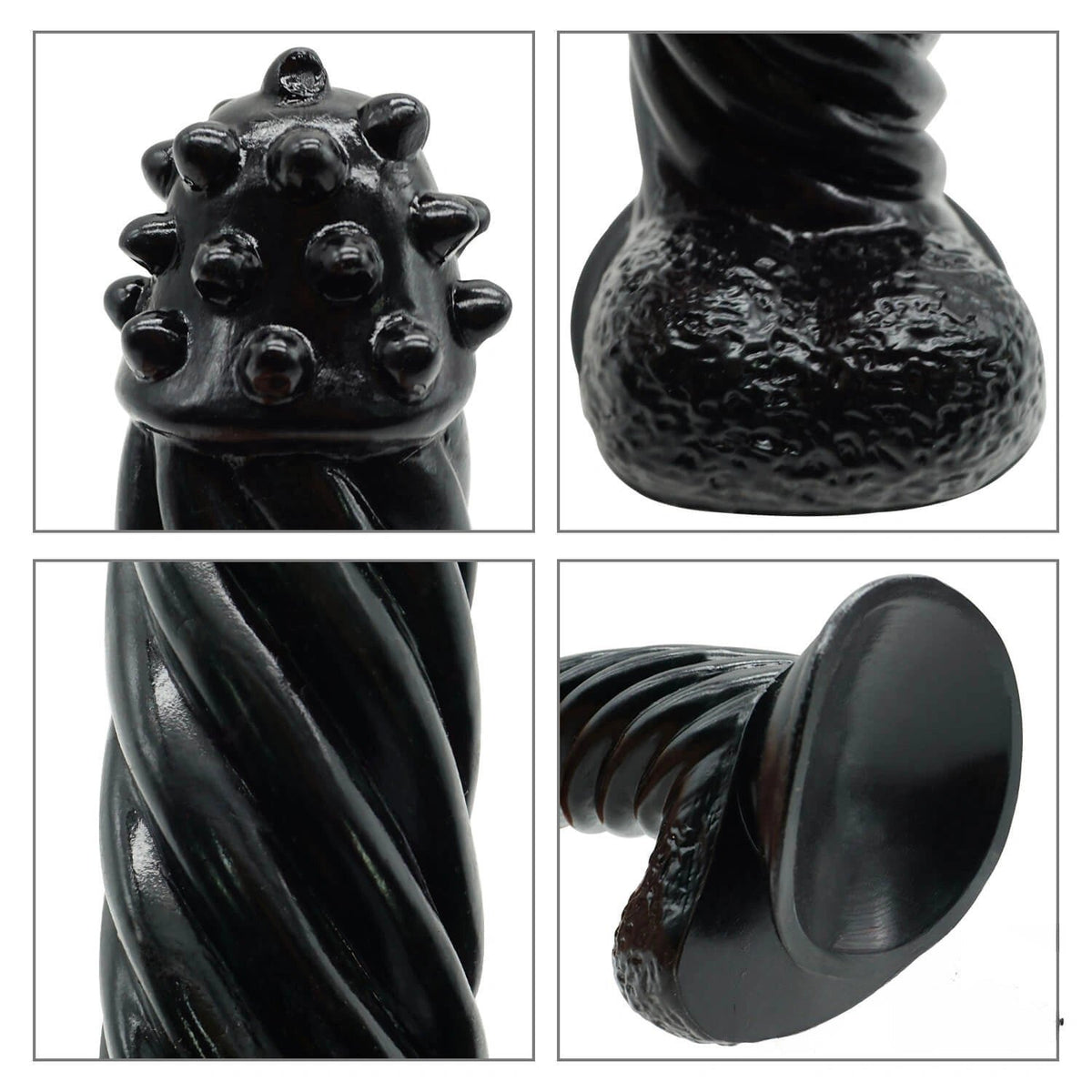 Spiked twisted fantasy dildo with suction cup base, photo 4