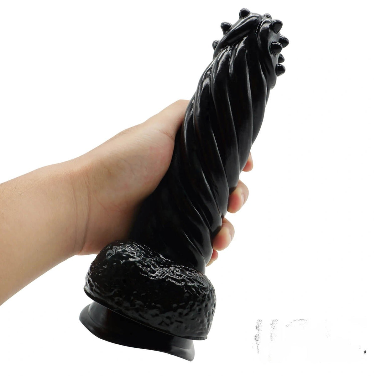 Spiked twisted fantasy dildo with suction cup base, photo 6