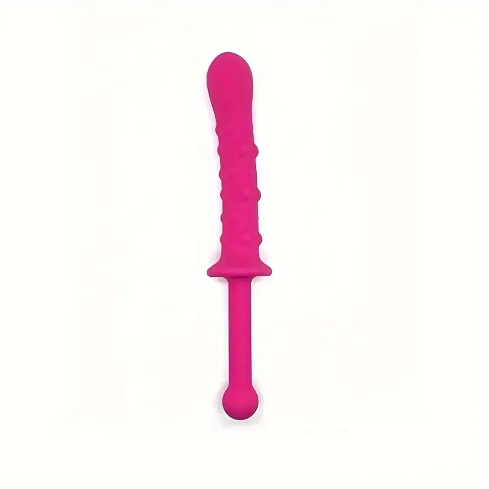 Pink spiked handle dildo