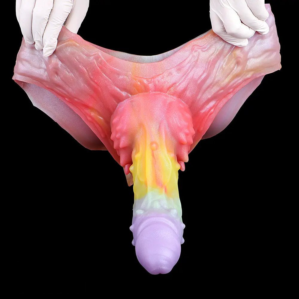 Spiked hollow fantasy silicone dildo, photo 10