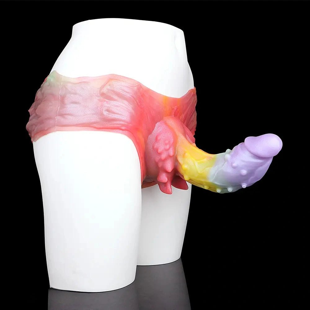 Spiked hollow fantasy silicone dildo, photo 4