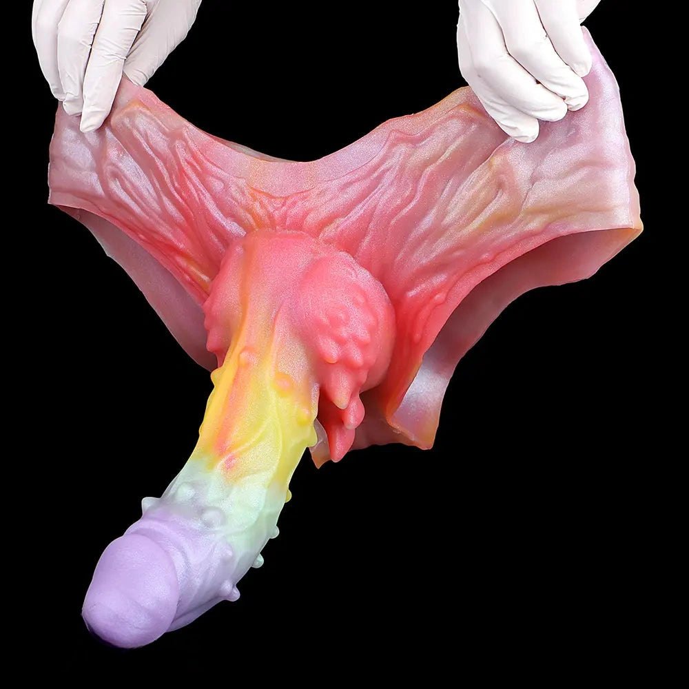 Spiked hollow fantasy silicone dildo, photo 9