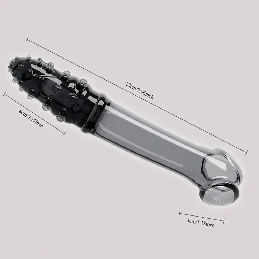 Black hollow spiked textured TPE dildo