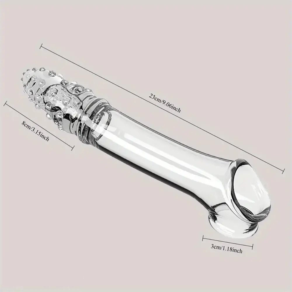 Clear hollow spiked textured TPE dildo