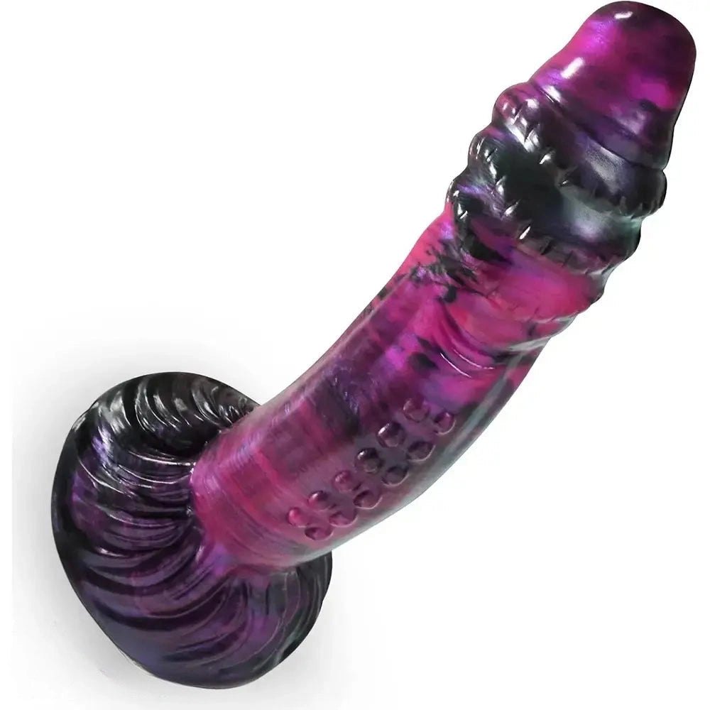 Purple and black fantasy silicone dildo, photo 2