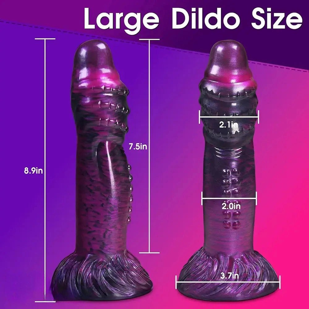 Purple and black fantasy silicone dildo, photo 6
