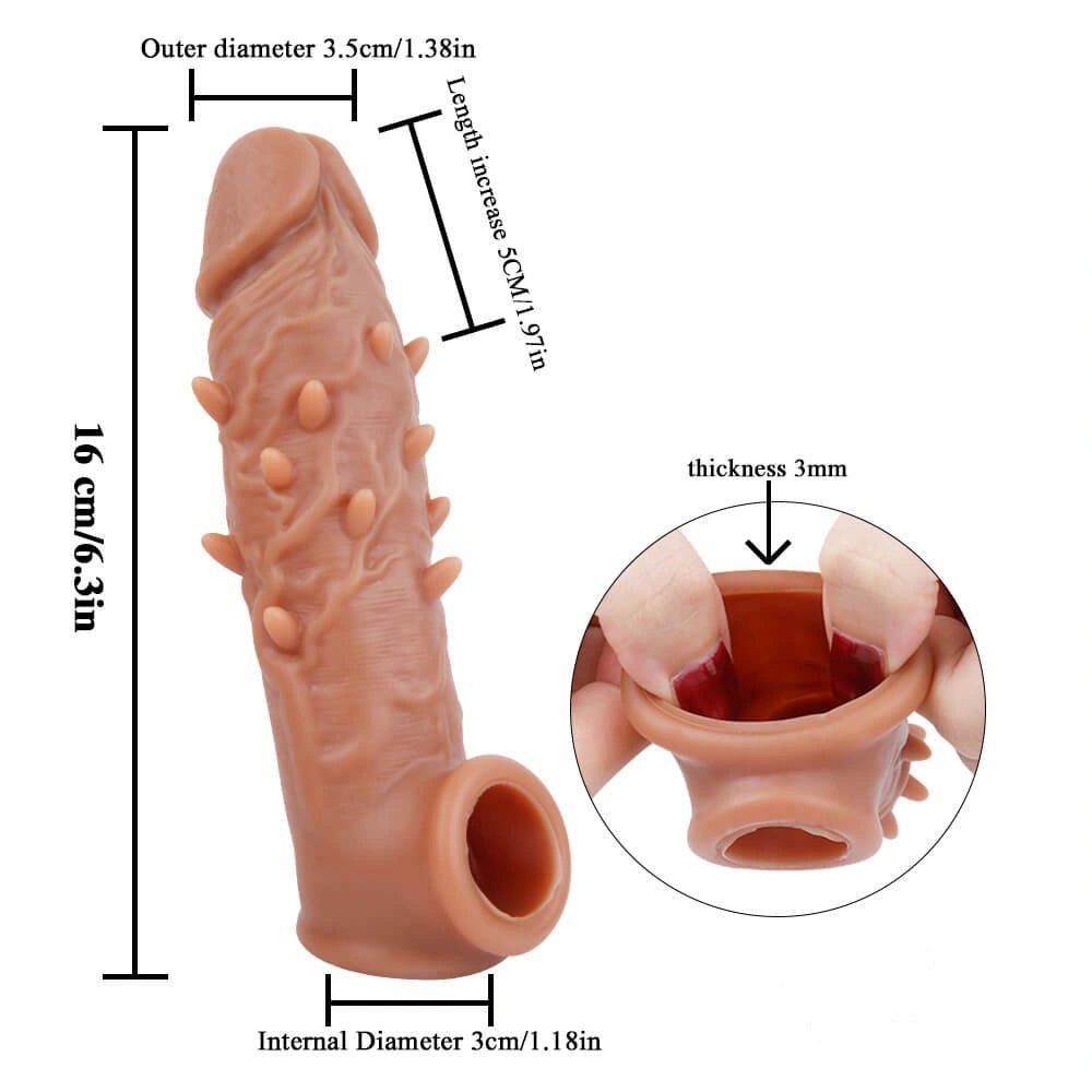 Flesh-tone liquid silicone penis extension sleeve, photo 11