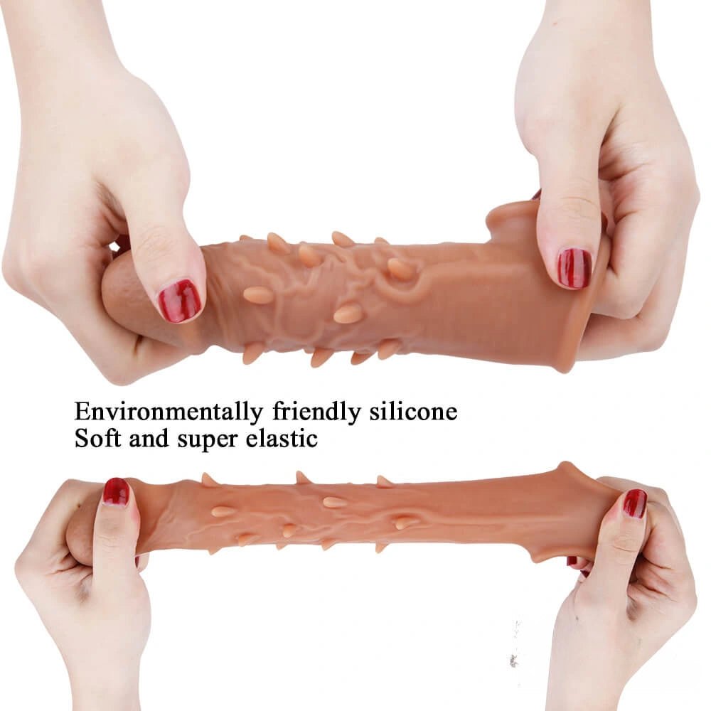 Flesh-tone liquid silicone penis extension sleeve, photo 4