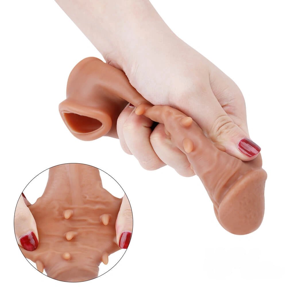 Flesh-tone liquid silicone penis extension sleeve, photo 7