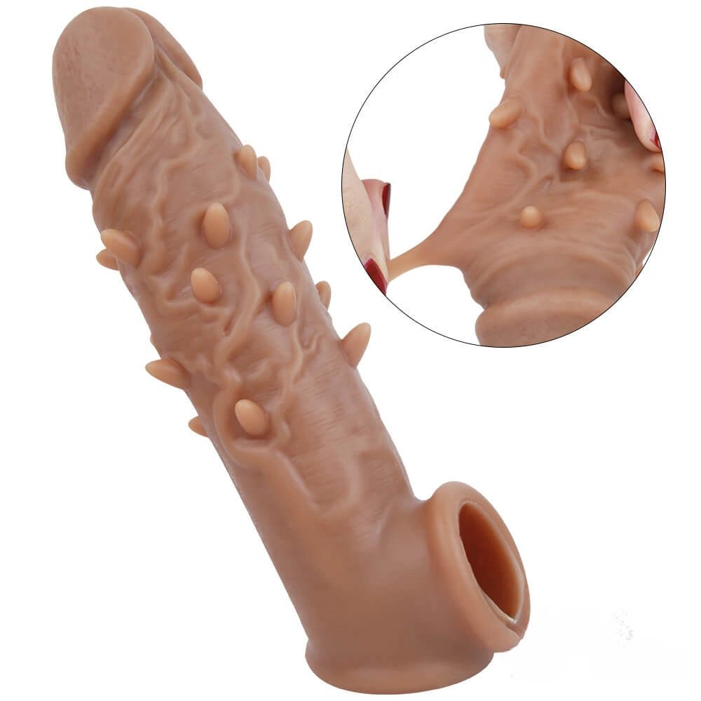 Flesh-tone liquid silicone penis extension sleeve, photo 9