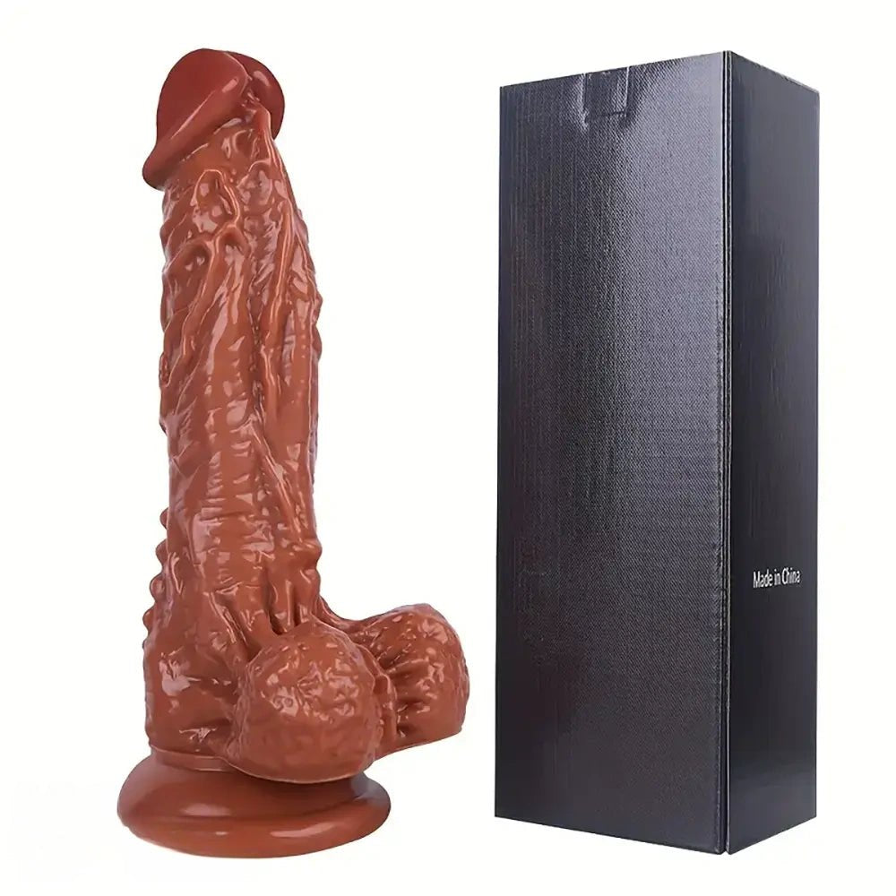 Brown translucent pink realistic dildo