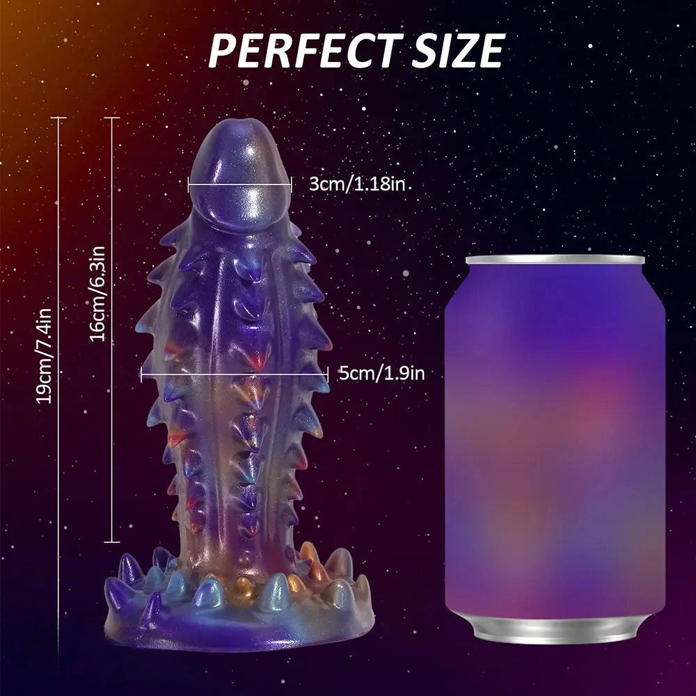 Purple galaxy spiked monster fantasy dildo, photo 2