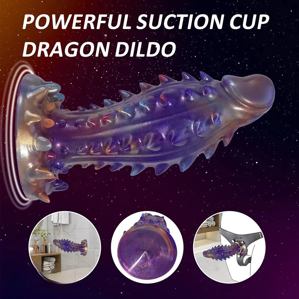 Purple galaxy spiked monster fantasy dildo, photo 4